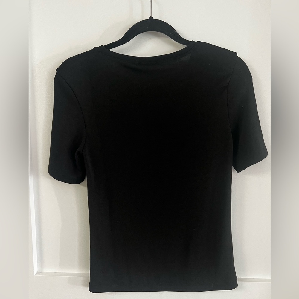 Black slinky knit tee shirt